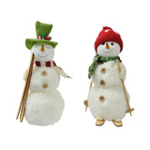 Decoris Polyester Snowman Figure 21cm - White (2 Assorted)